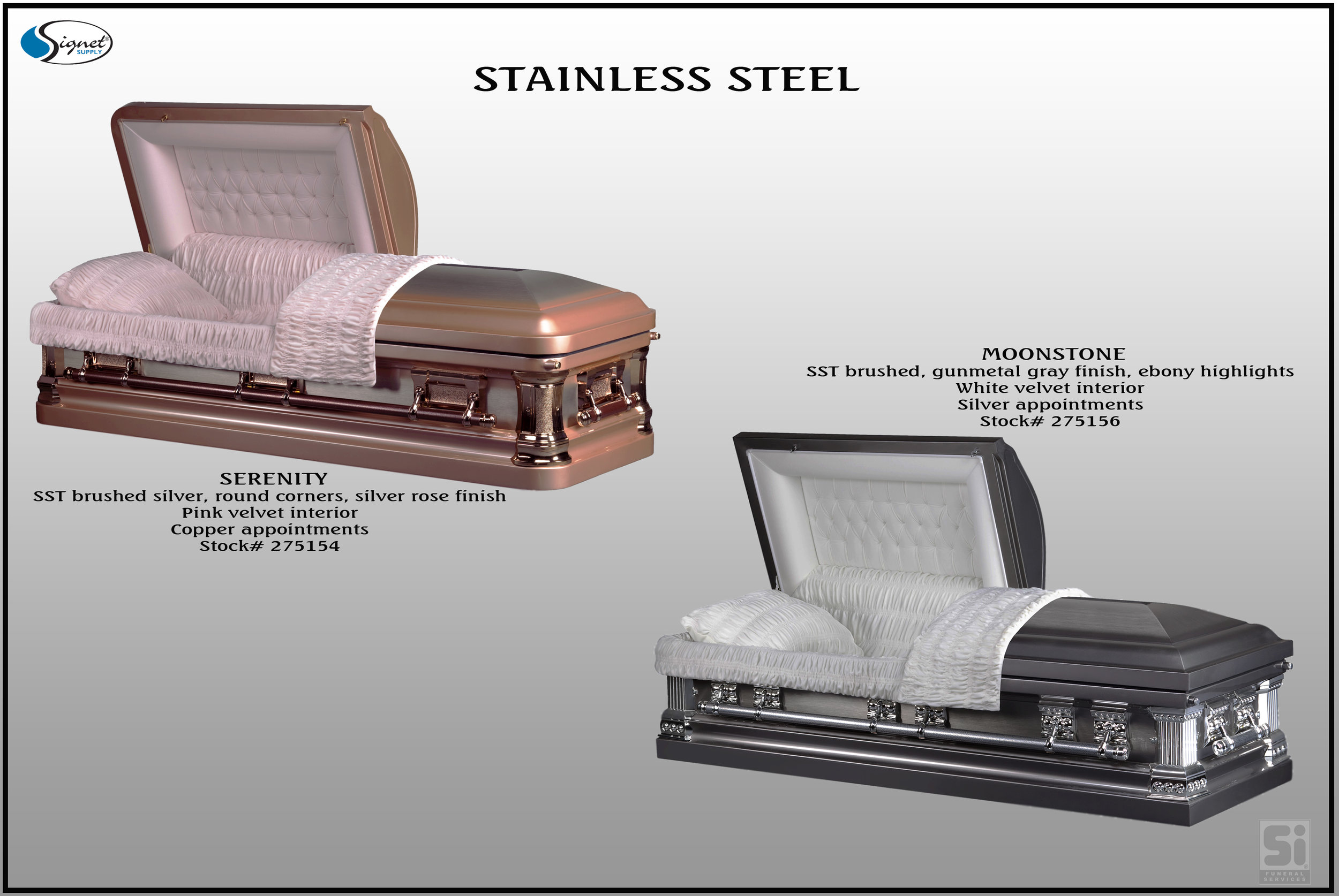Serenity & Moonstone Metal Casket