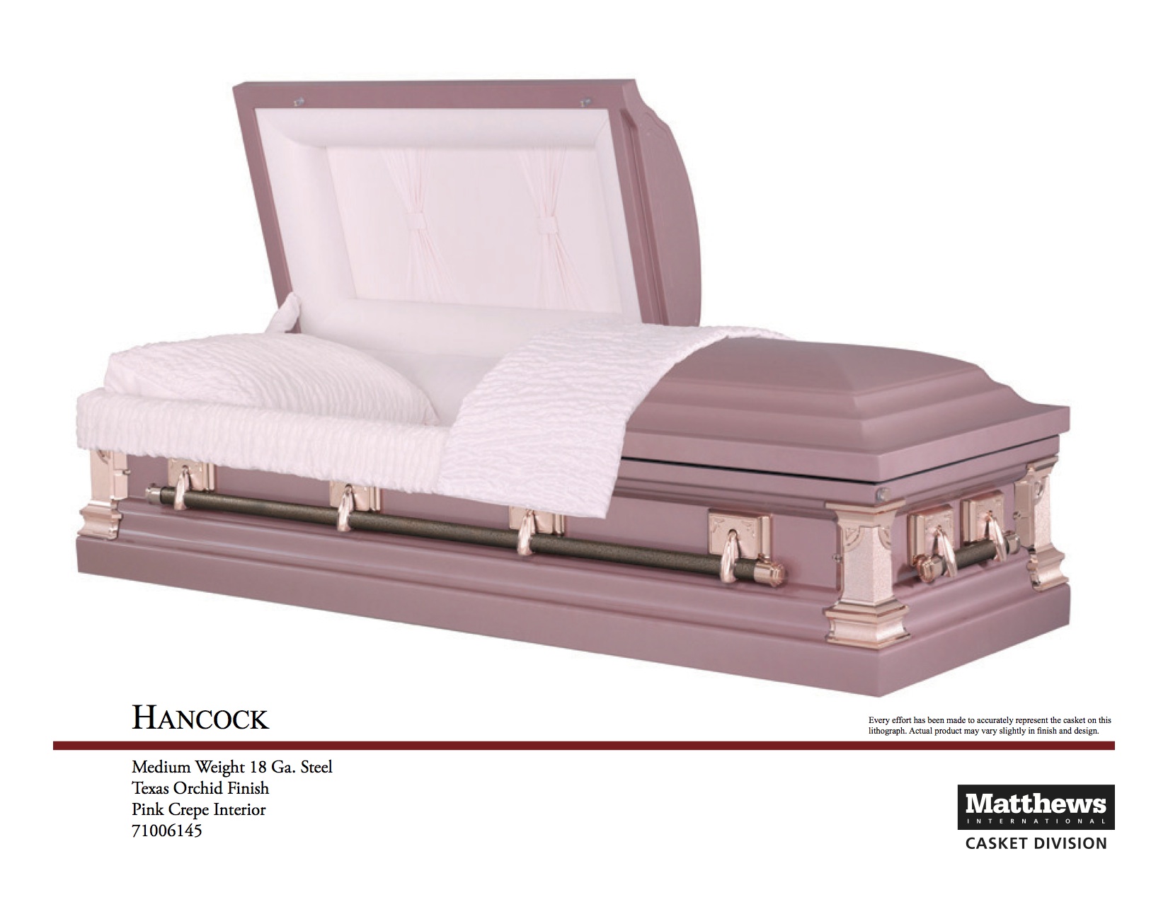 Hancock Orchid Steel Casket